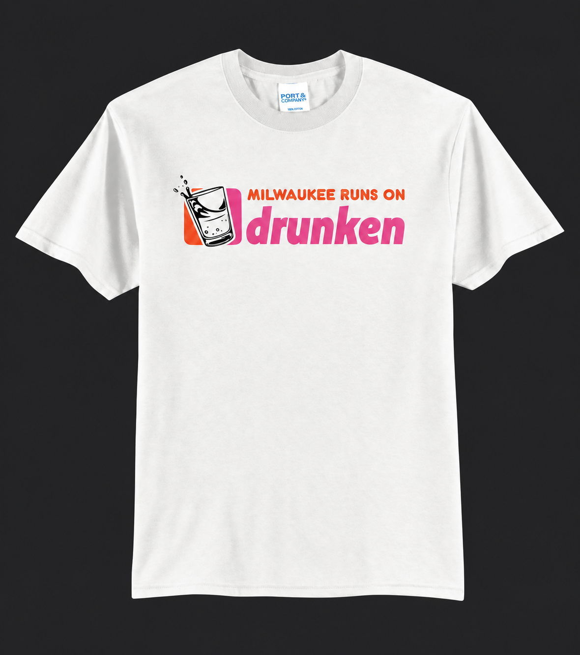 White Milwaukee Runs On Drunken limited edition T-shirt