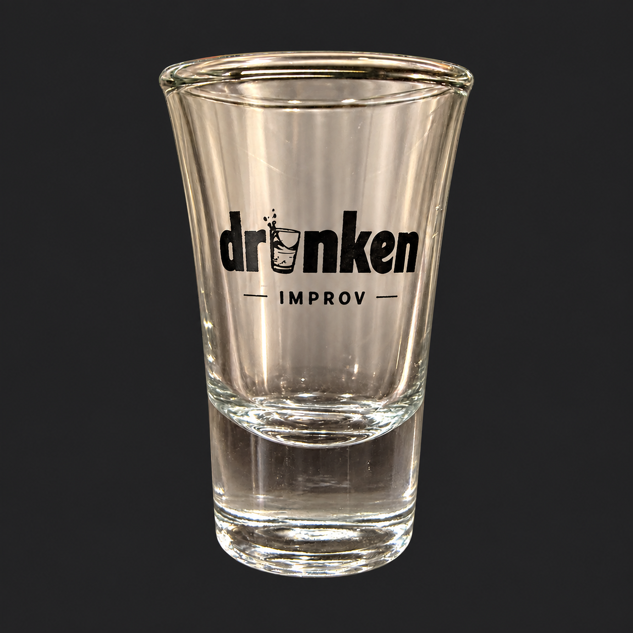 Clear Drunken Improv shot glass